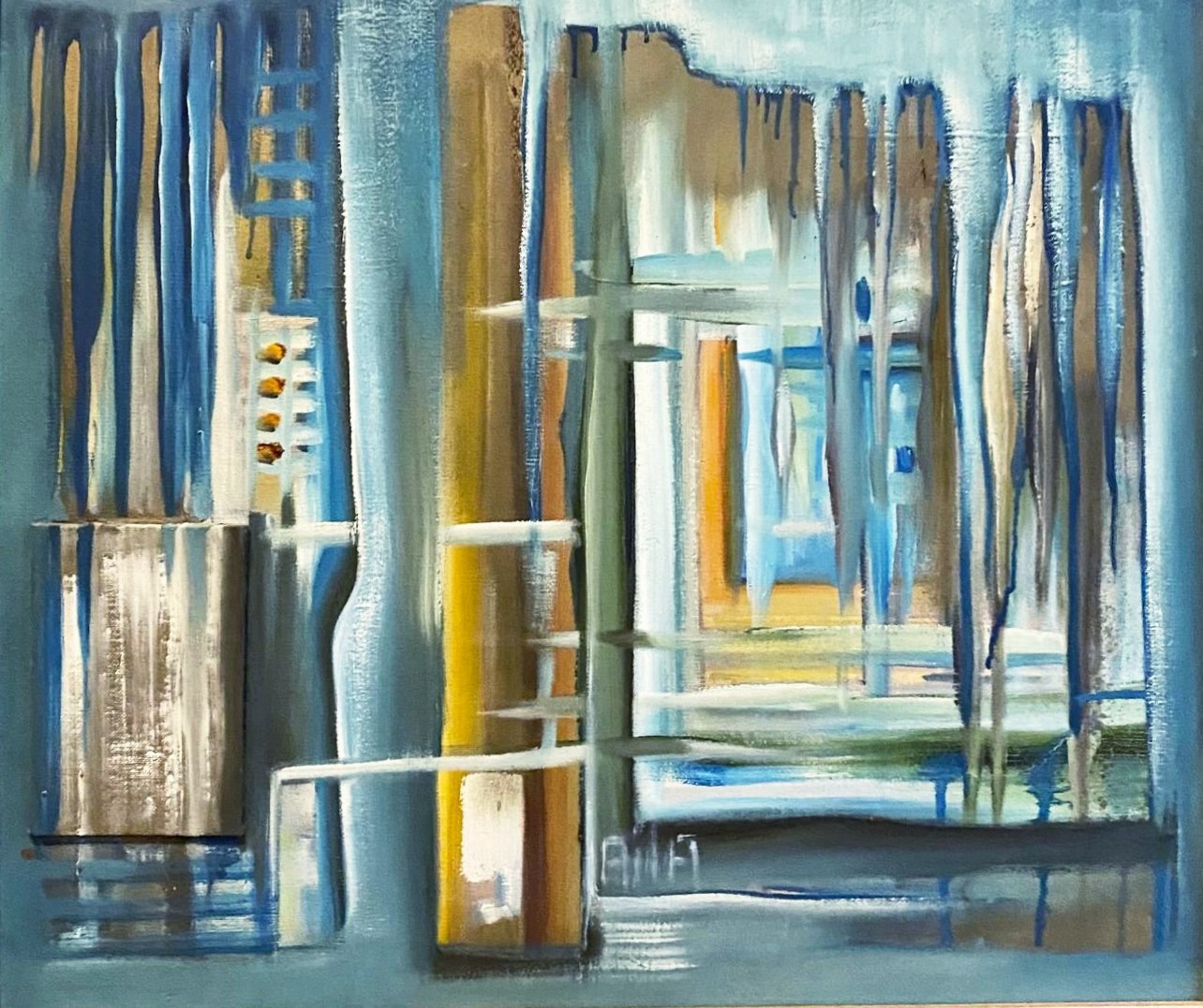 Abstract Blue Gold by Laila Shahzada